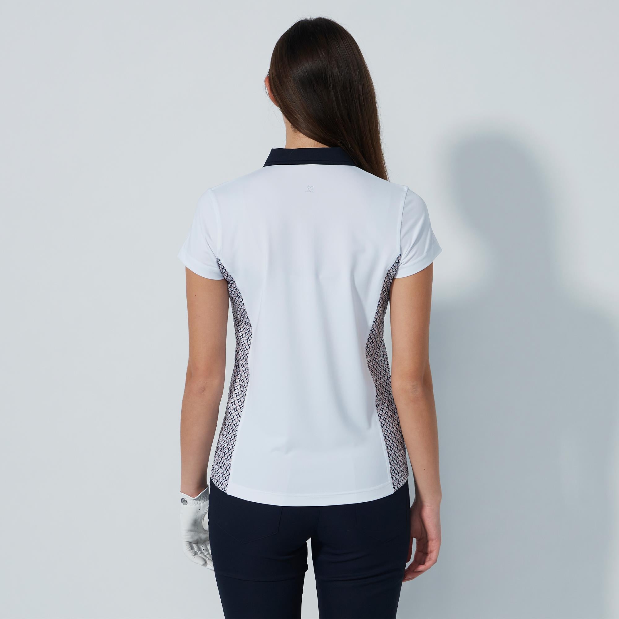 Daily Sports Edge Ladies Golf Polo Shirt Mosaic Medle White
